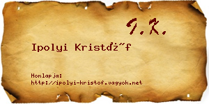 Ipolyi Kristóf névjegykártya
