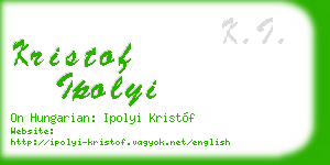 kristof ipolyi business card