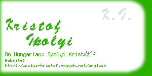 kristof ipolyi business card